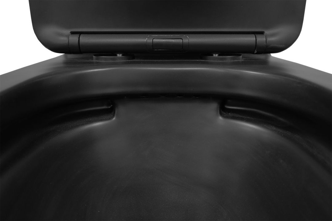 Унитаз Azario Black Queen AZ-8380 Безободковый Выпуск Горизонтальный